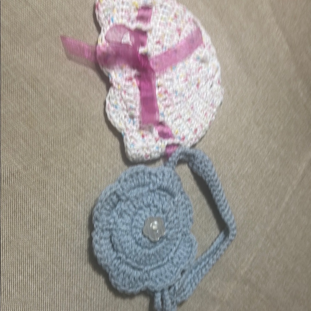 Crochet Baby hat and Headband Set